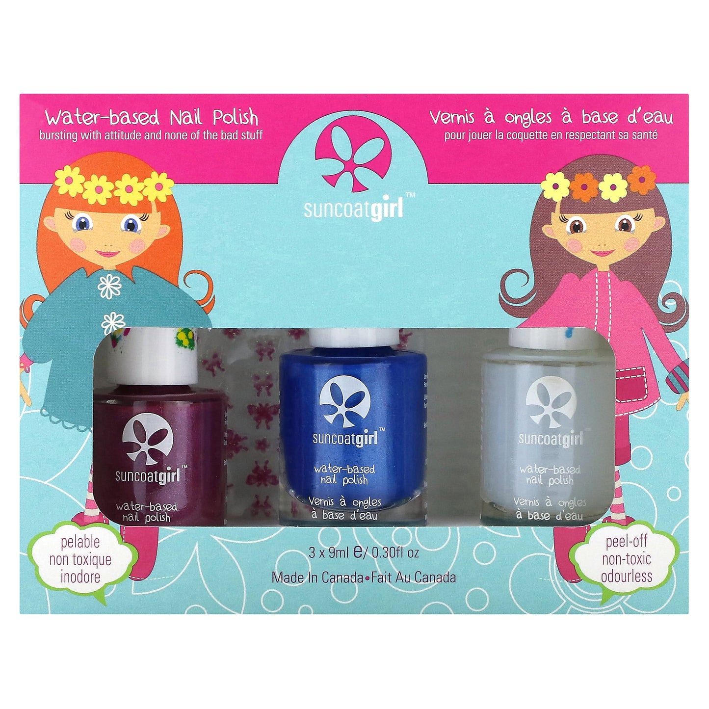 SuncoatGirl, Water-Based Nail Polish, Mermaid Princess, 4 Piece Kit