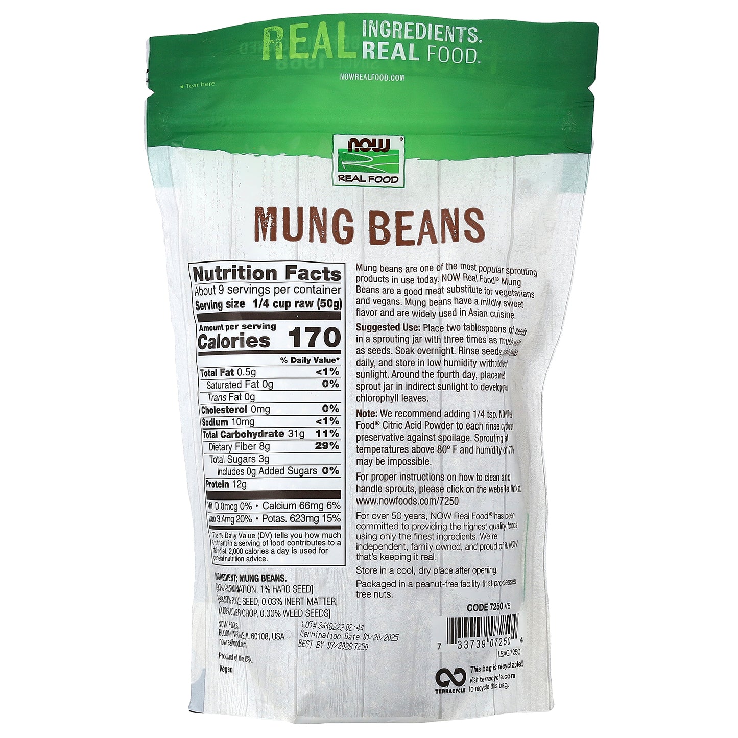 NOW Foods, Real Food, Mung Beans, 16 oz (454 g)