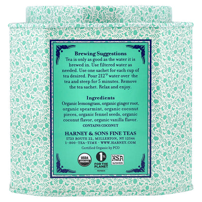 Harney & Sons, Coconut Mint , 30 Sachets, 1.69 oz (48 g)
