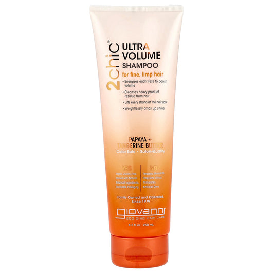 Giovanni, 2chic®, Ultra Volume Shampoo, For Fine, Limp Hair, Papaya + Tangerine Butter, 8.5 fl oz (250 ml)