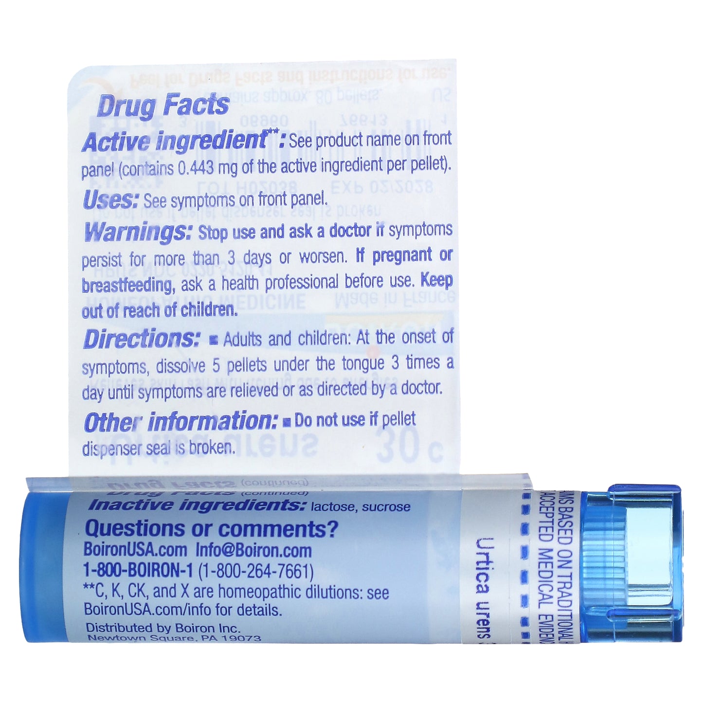 Boiron, Urtica Urens, 30C, Skin Rash Relief, Approx 80 Pellets