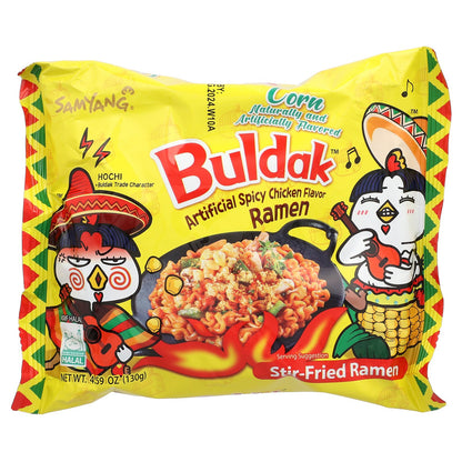 Buldak™, Stir-Fried Ramen, Corn, Artificial Spicy Chicken, 5 Packs, 4.59 oz (130 g) Each