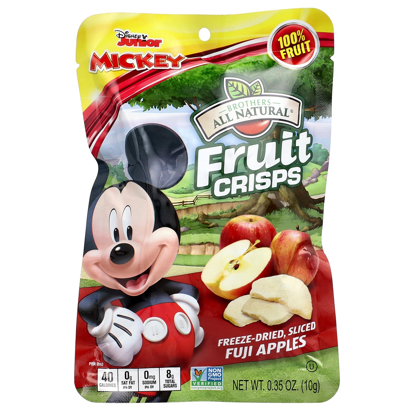 Brothers-All-Natural, Fruit Crisps, Fuji Apples, Disney Junior, 12 Bags, 0.32 oz (10 g) Each