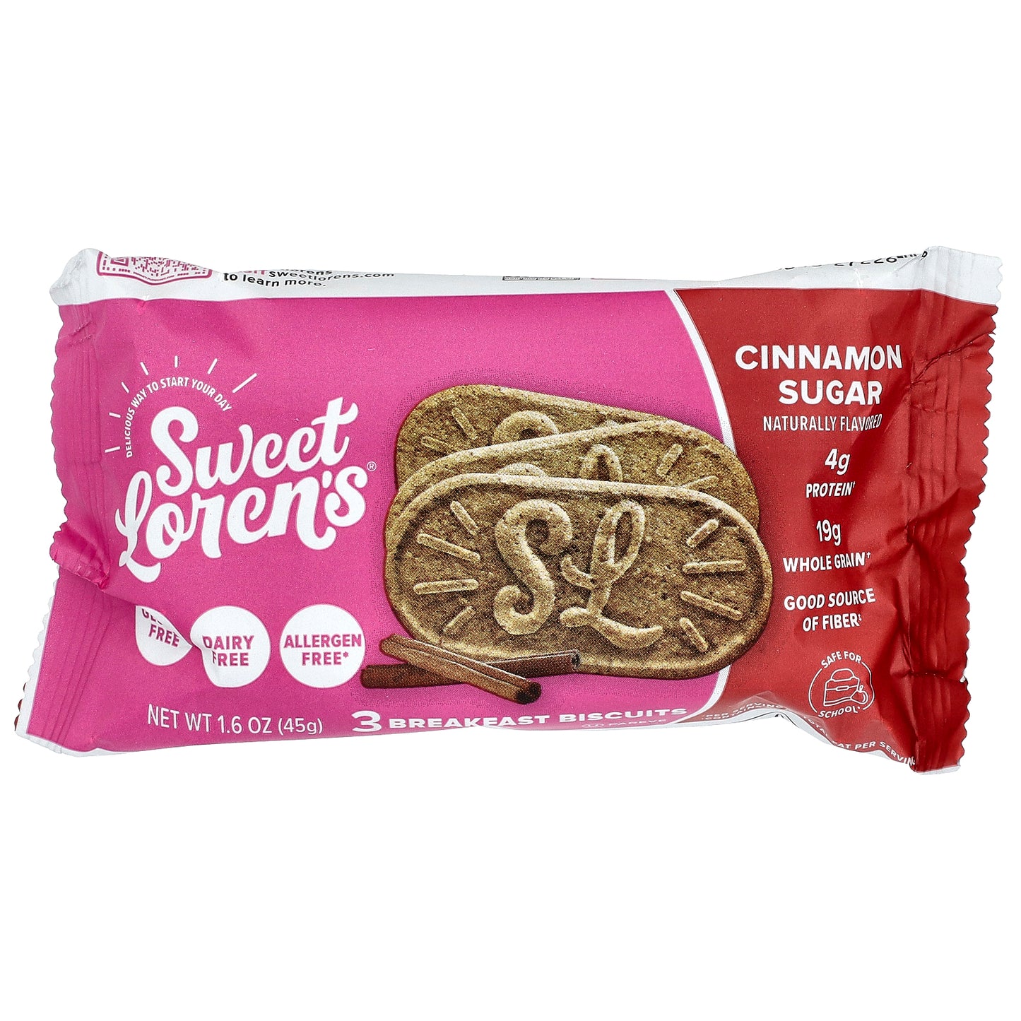 Sweet Loren's, Breakfast Biscuits, Cinnamon Sugar, 5 Packs, 1.6 oz (45 g) Each