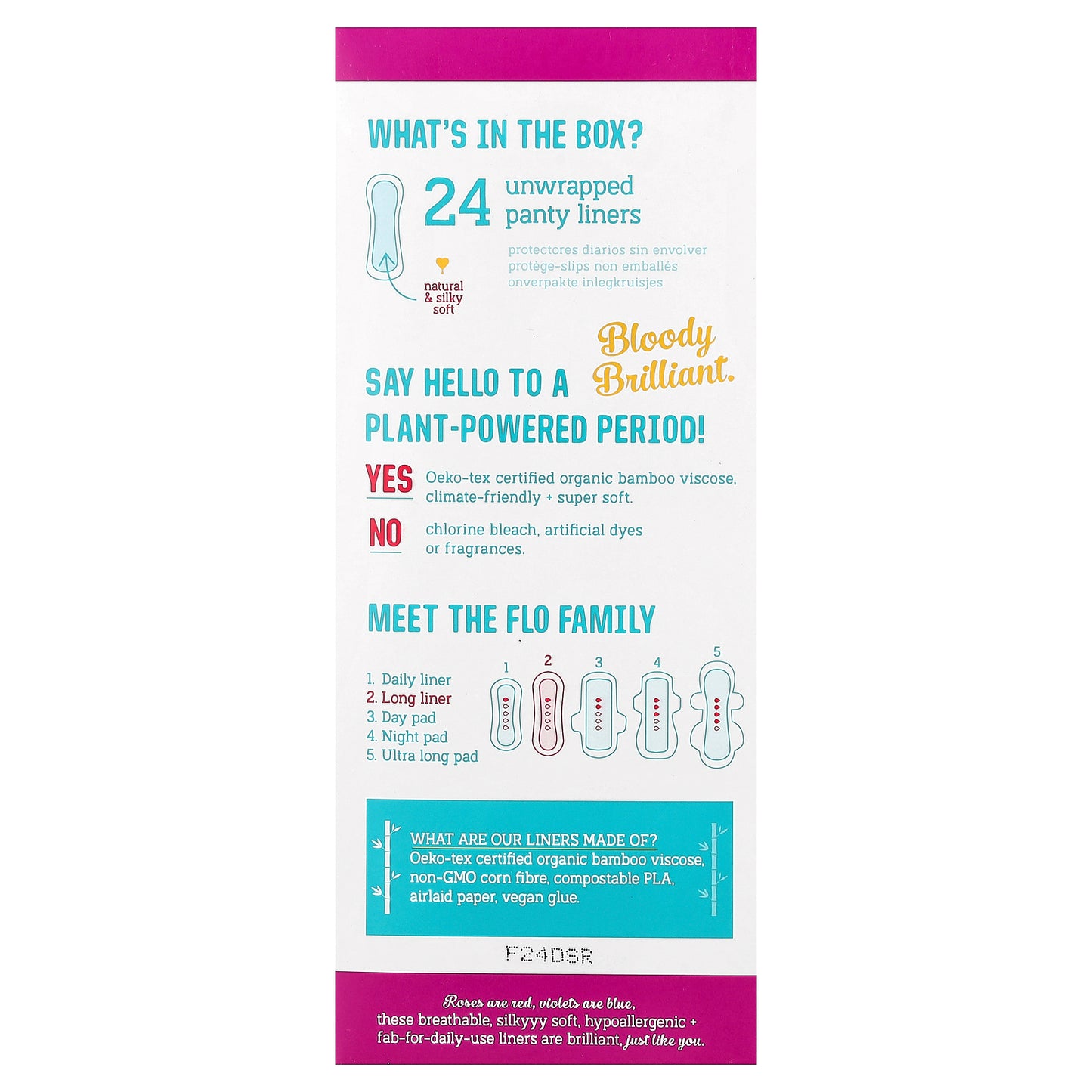 Here We Flo, Long Liners, Unwrapped, Light, 24 Liners