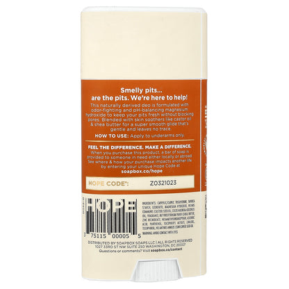 Soapbox, Aluminum Free Deodorant, Coconut Vanilla, 2.65 oz (75 g)