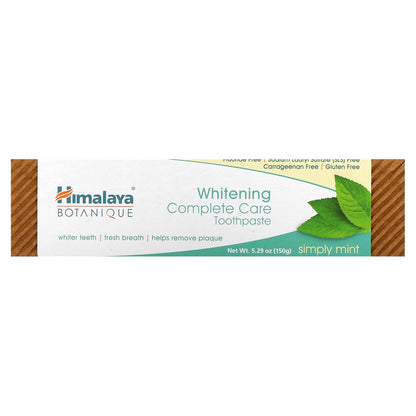 Himalaya, Botanique, Whitening Complete Care Toothpaste, Simply Mint, 5.29 oz (150 g)