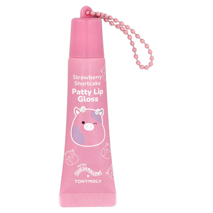 TonyMoly, Original Squishmallows™, Patty Key Chain Lip Gloss, Strawberry Shortcake , 11 g