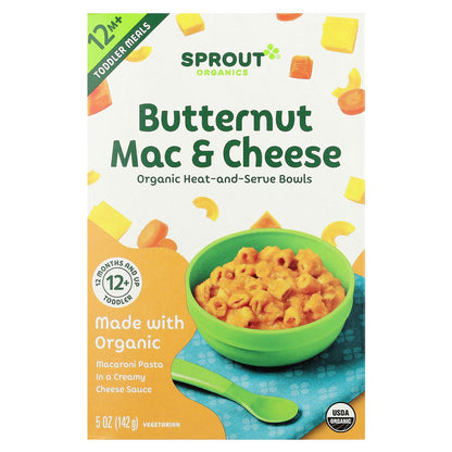 Sprout Organics, Toddler Meals, 12 Months+, Butternut Mac & Cheese, 5 oz (142 g)