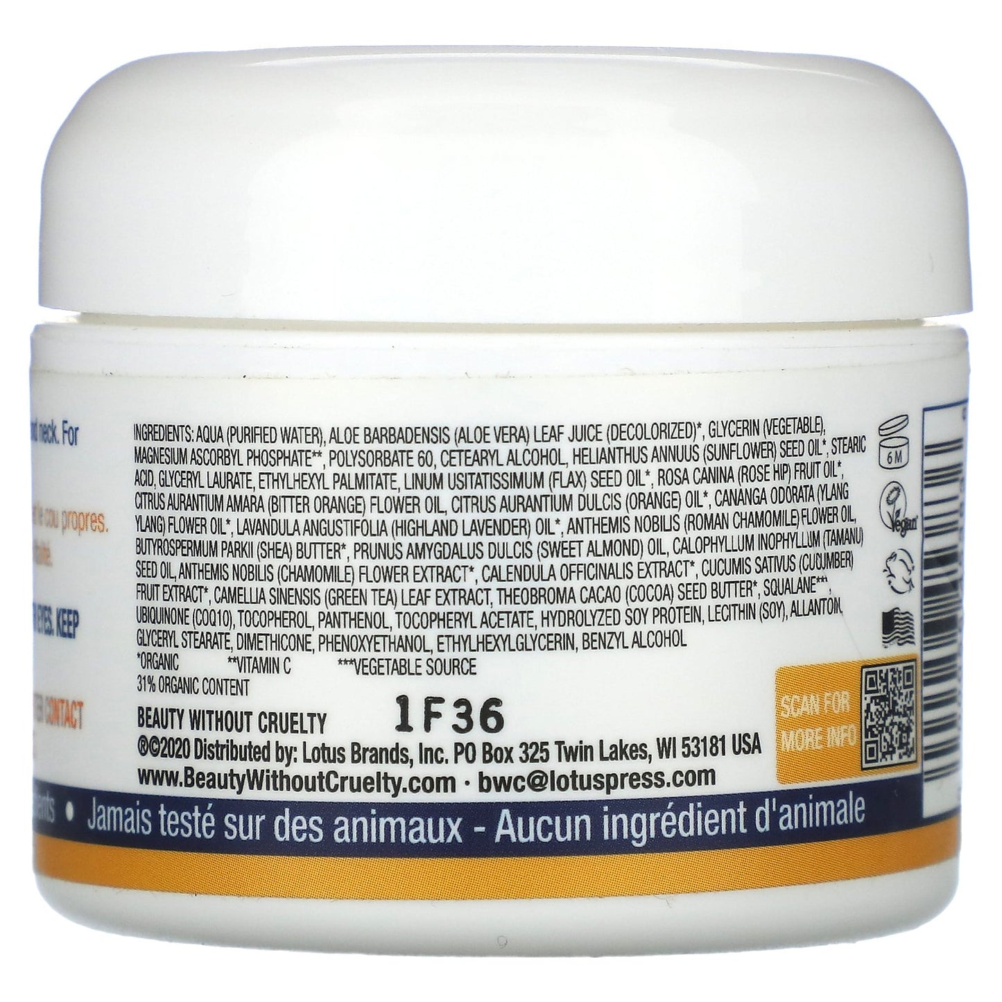 Beauty Without Cruelty, Vitamin C Renewal Cream With CoQ10, 2 oz (56 g)