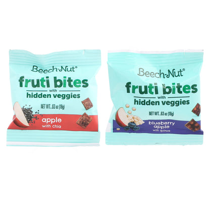 Beech-Nut, Fruti Bites with Hidden Veggies, Variety Pack, 12 Packs, 0.63 oz (18 g) Each