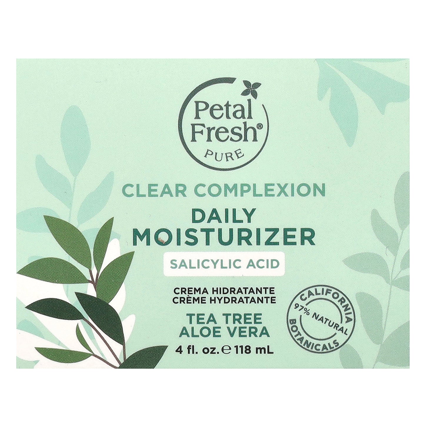 Petal Fresh, Pure, Clear Complexion Daily Moisturizer, Tea Tree, Aloe Vera, 4 fl oz (118 ml)