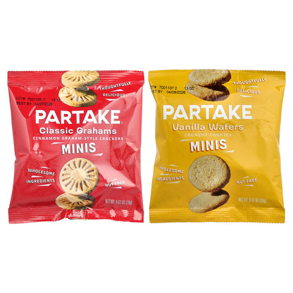 Partake, Mini Vanilla Wafers & Classic Grahams, 10 Snack Packs, 0.67 oz (19 g) Each