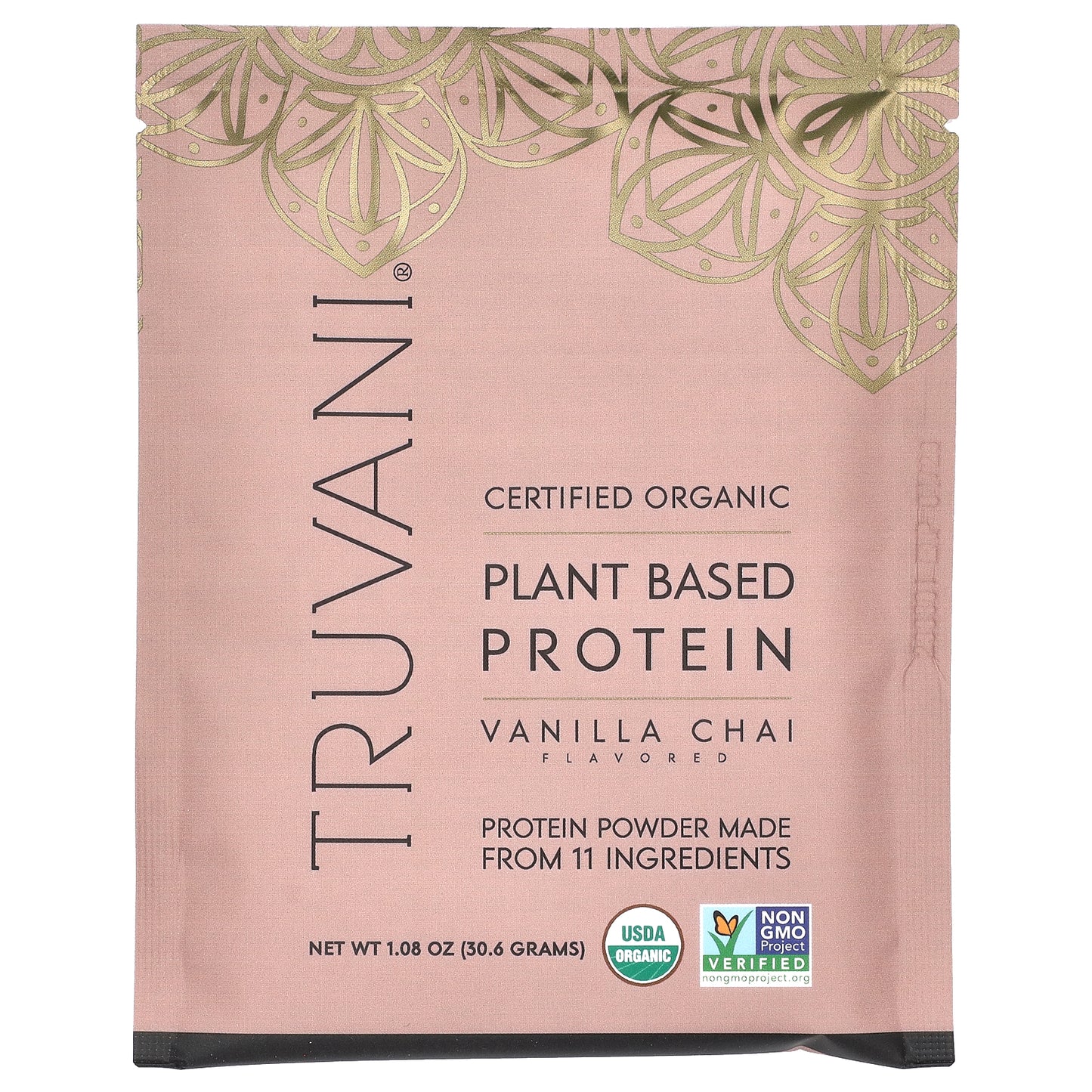 Truvani, Plant Based Protein Powder, Vanilla Chai, 10 Packs, 1.08 oz (30. 6 g)