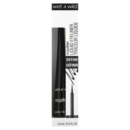 wet n wild, MegaLiner, Liquid Eyeliner, Black, 0.12 fl oz (3.5 ml)