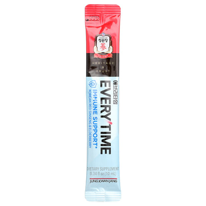 JungKwanJang, Everytime, Immune Support, Korean Red Ginseng & Elderberry, 10 Liquid Sticks, 0.34 fl oz (10 ml) Each
