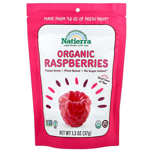 Natierra, Organic Raspberries, Freeze-Dried , 1.3 oz (37 g)