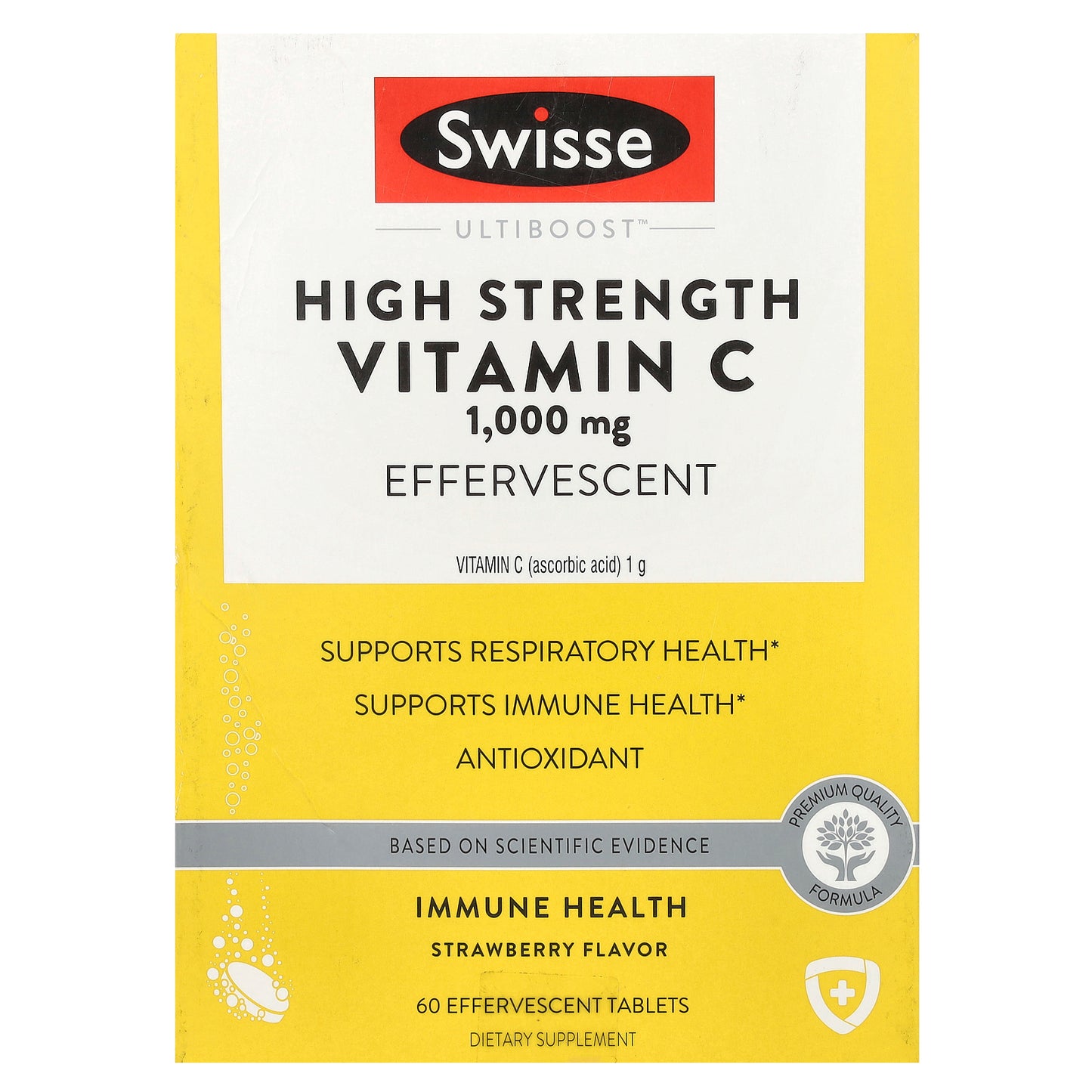 Swisse, Ultiboost™, High Strength Vitamin C, Strawberry, 1,000 mg, 3 Tubes, 20 Effervescent Tablets Each