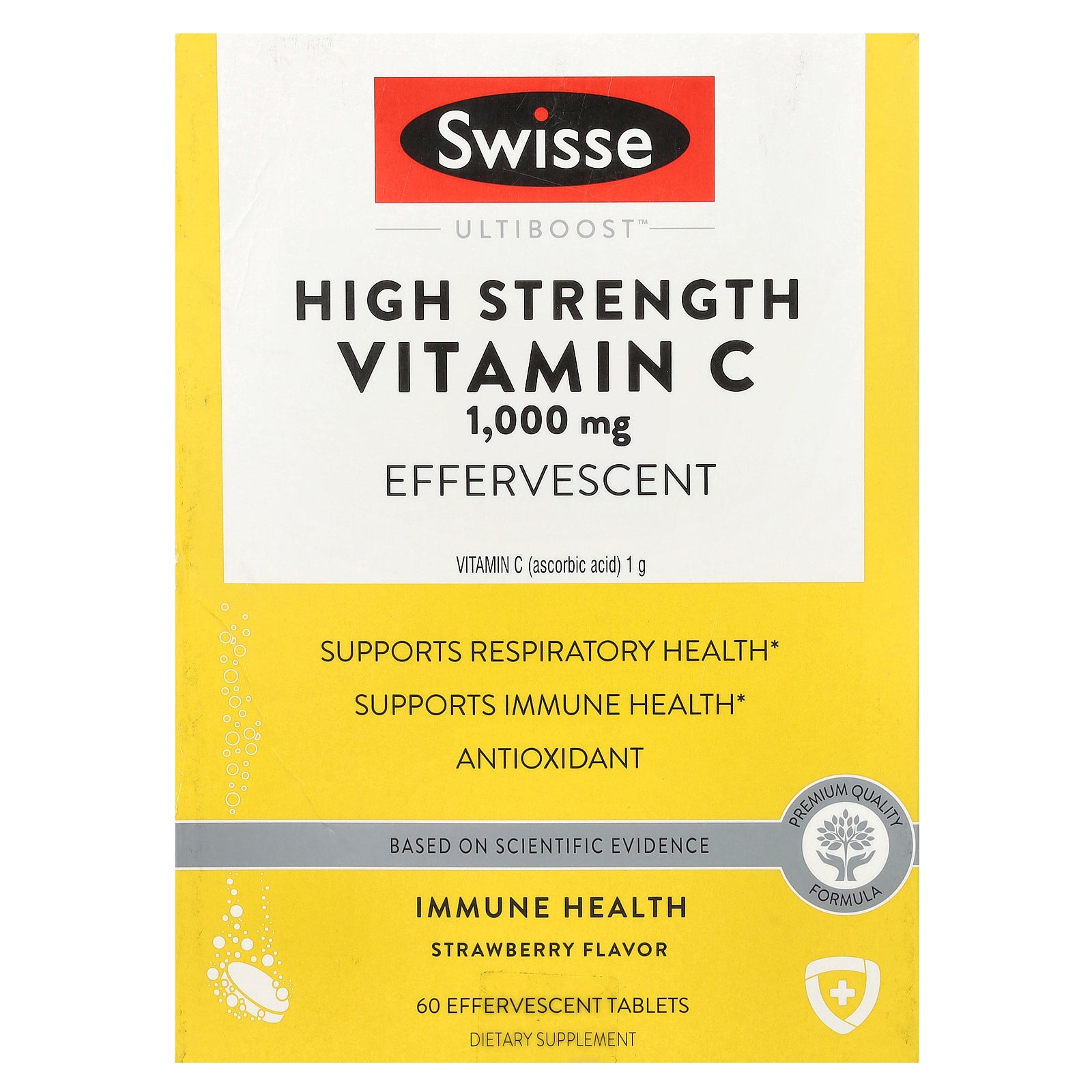 Swisse, Ultiboost™, High Strength Vitamin C, Strawberry, 1,000 mg, 3 Tubes, 20 Effervescent Tablets Each