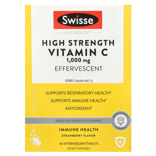 Swisse, Ultiboost™, High Strength Vitamin C, Strawberry, 1,000 mg, 3 Tubes, 20 Effervescent Tablets Each