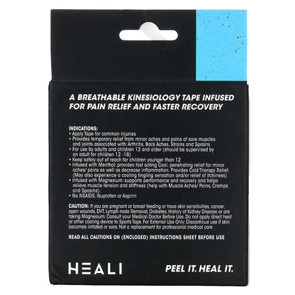 Heali Medical Corp, Breathable Elastic Kinesiology Tape, Black Zebra, 20 Precut Stripes