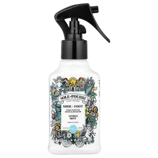 Poo-Pourri, Sole-Pourri™, Shoe + Foot Funk-Fighting Odor Eliminator, Citrus Mint, 3.4 fl oz (100 ml)