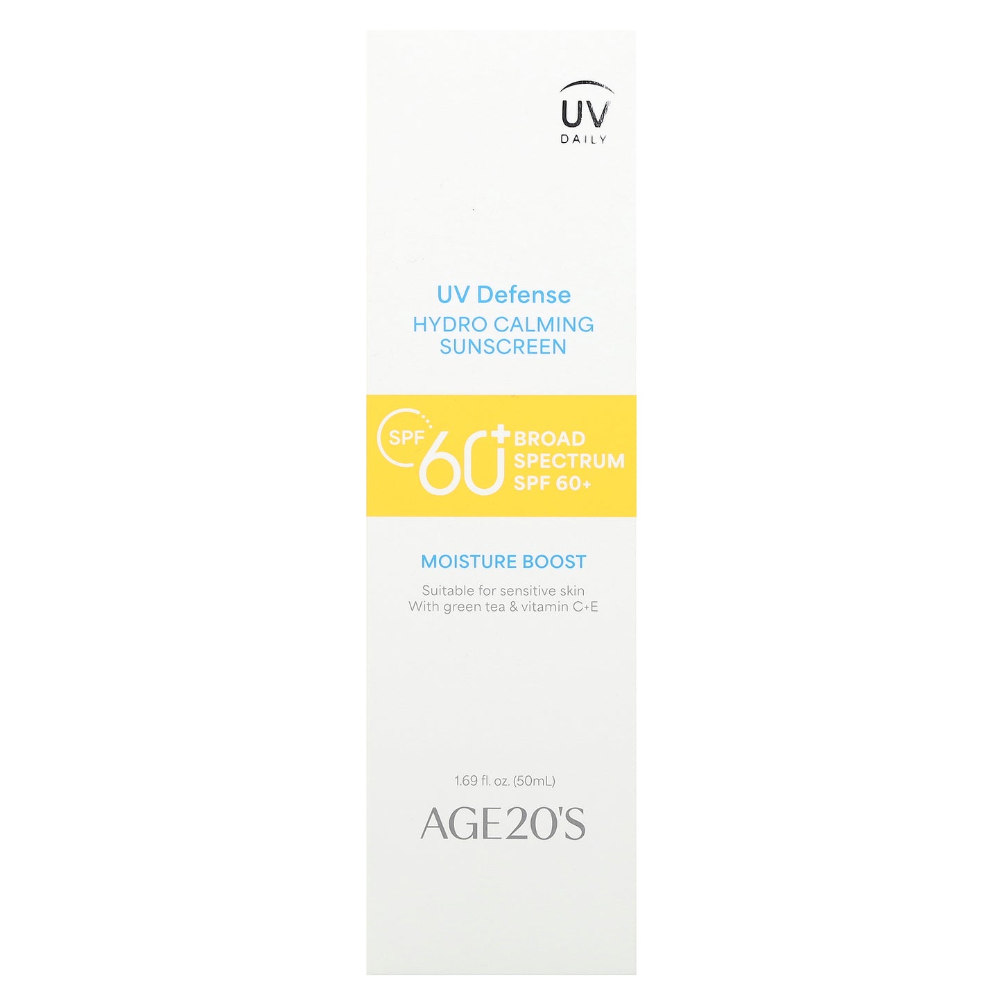 AGE20'S, UV Defense, Hydro Calming Sunscreen, SPF 60+, 1.69 fl oz (50 ml)
