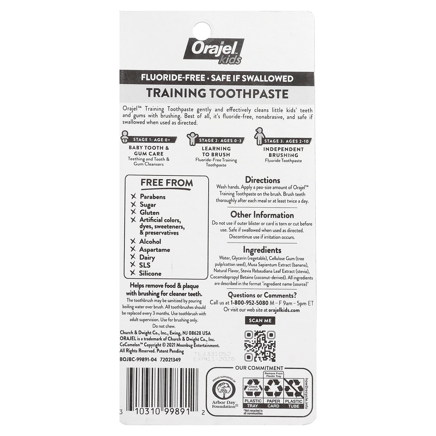 Orajel, Kids, Cocomelon Training Toothpaste with Toothbrush, Fluoride-Free, 0-3 Years, Watermelon, 2 Piece Set, 1 oz (28.3 g)