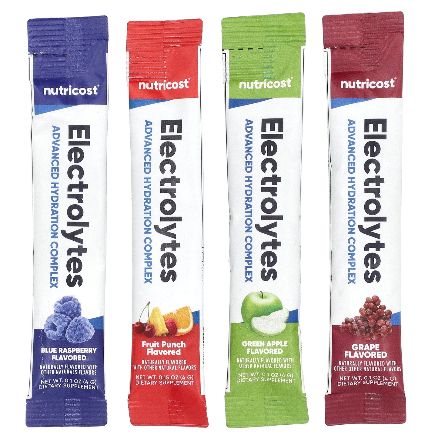 Nutricost, Electrolytes, Advanced Hydration Complex, Variety Pack, 40 Stick Packs, 0.14 oz (4 g ) Each