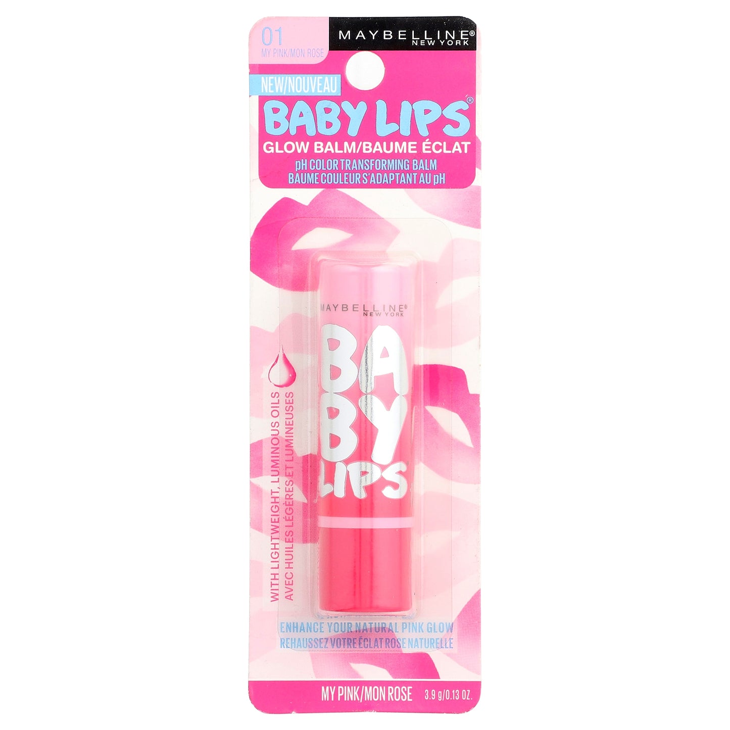 Maybelline, Baby Lips®, Glow Balm, 01 My Pink, 0.13 oz (3.9 g)