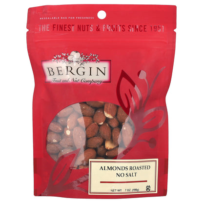 Bergin Fruit and Nut Company, Almonds Roasted, No Salt, 7 oz (198 g)