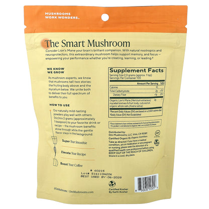 Om Mushrooms, Mushroom Powder, Lion's Mane, 7.05 oz ( 200 g)