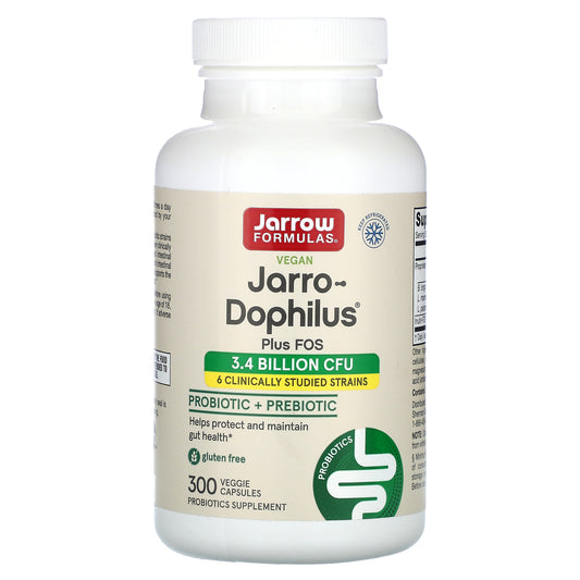 Jarrow Formulas, Vegan Jarro-Dophilus® Plus FOS, 300 Veggie Capsules
