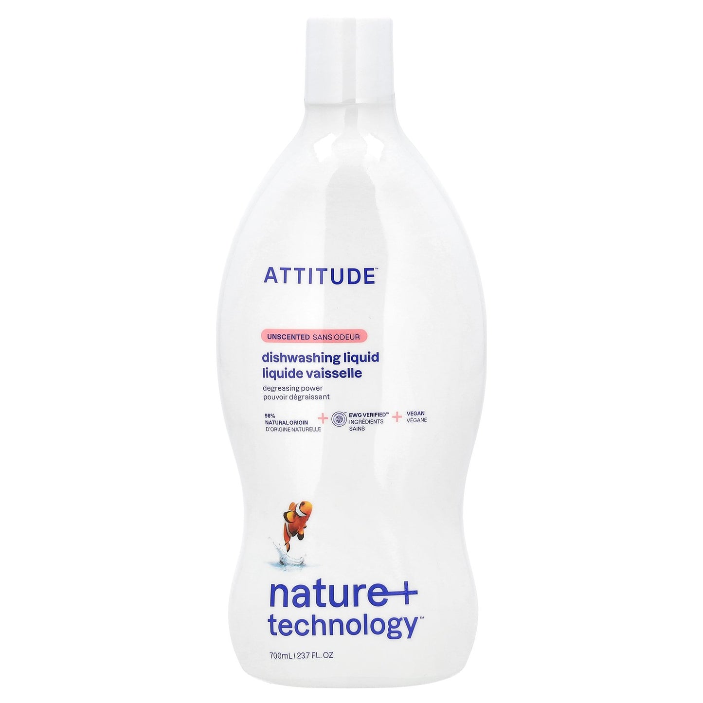 ATTITUDE, Dishwashing Liquid, Unscented, 23.7 fl oz (700 ml)