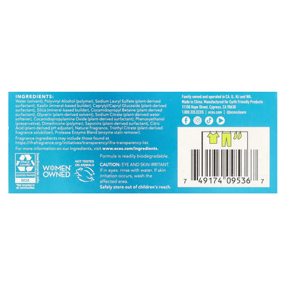 Earth Friendly Products, ECOS®, Plant Powered Laundry Detergent Sheets, Magnolia & Lily, 50 Sheets