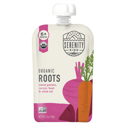 Serenity Kids, Organic Roots, Sweet Potato, Carrot, Beet & Olive Oil, 6+ Months, 3.5 oz (99 g)