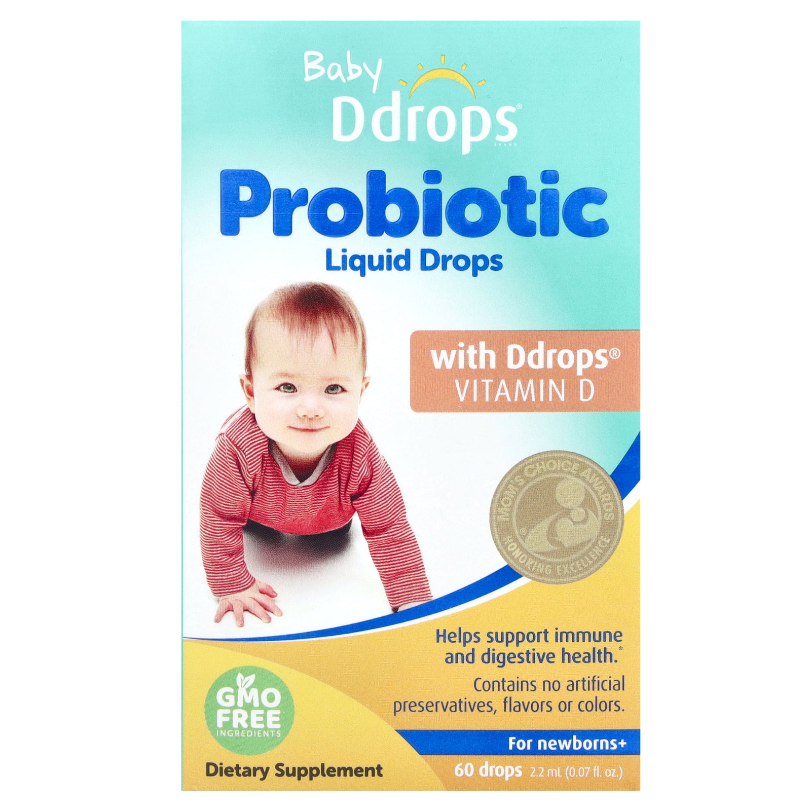 Ddrops, Baby, Probiotic Liquid Drops, For Newborns+, 60 Drops, 0.07 fl oz (2.2 ml)