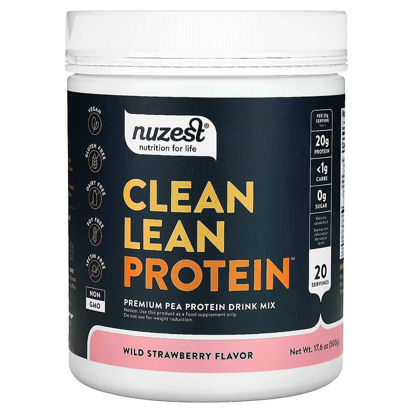 Nuzest, Clean Lean Protein, Wild Strawberry, 17.6 oz (500 g)