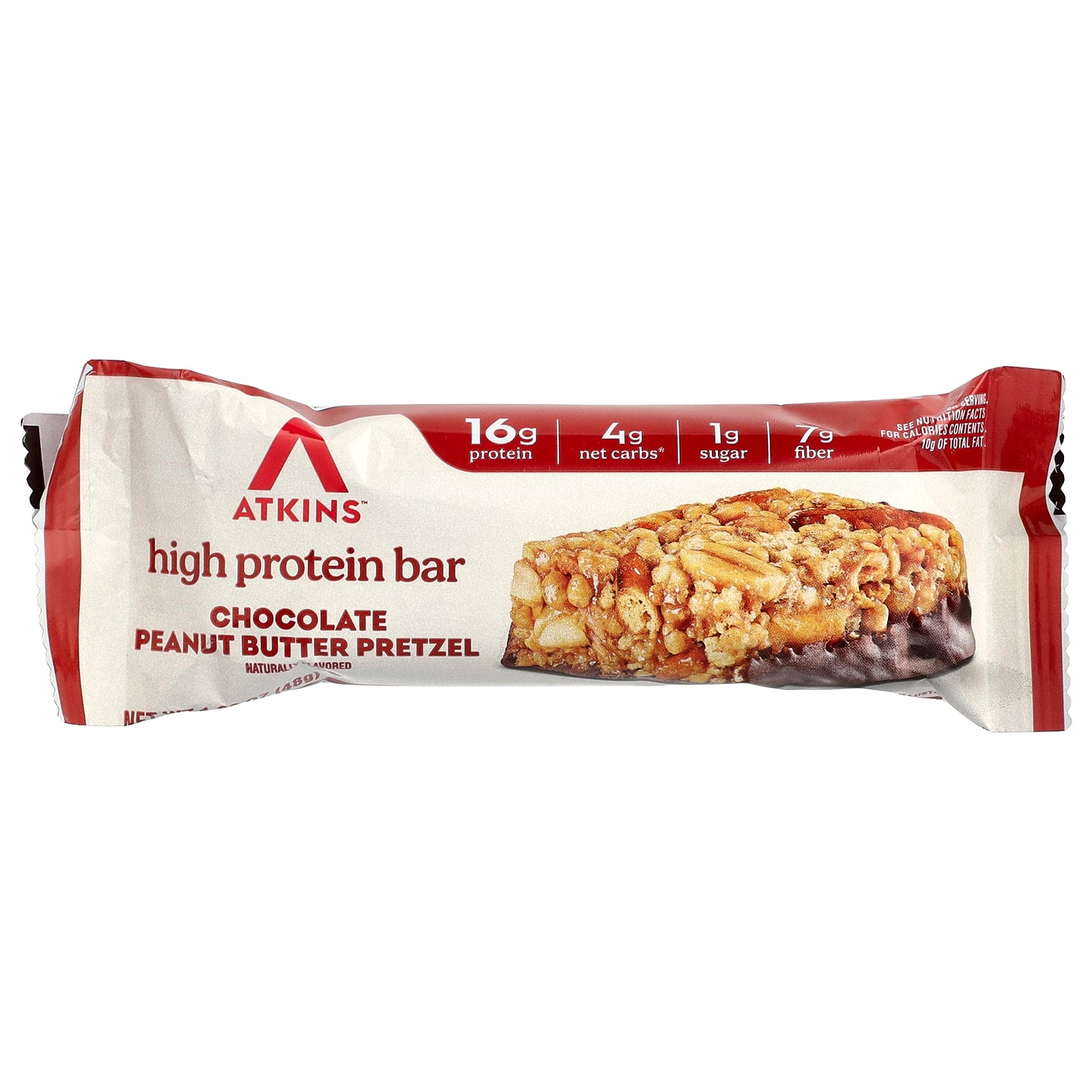 Atkins, High Protein Bar, Chocolate Peanut Butter Pretzel, 4 Bars, 1.69 oz (48 g) Each