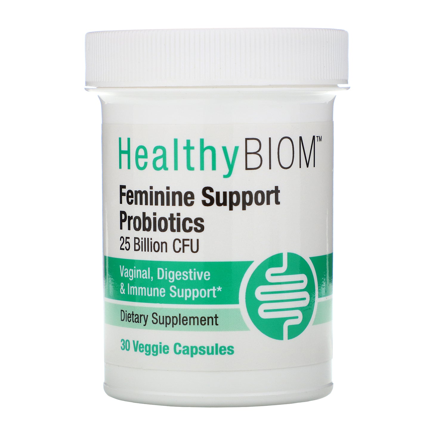 HealthyBiom, Feminine Support Probiotics, 25 Billion CFU, 30 Veggie Capsules