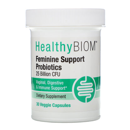 HealthyBiom, Feminine Support Probiotics, 25 Billion CFU, 30 Veggie Capsules