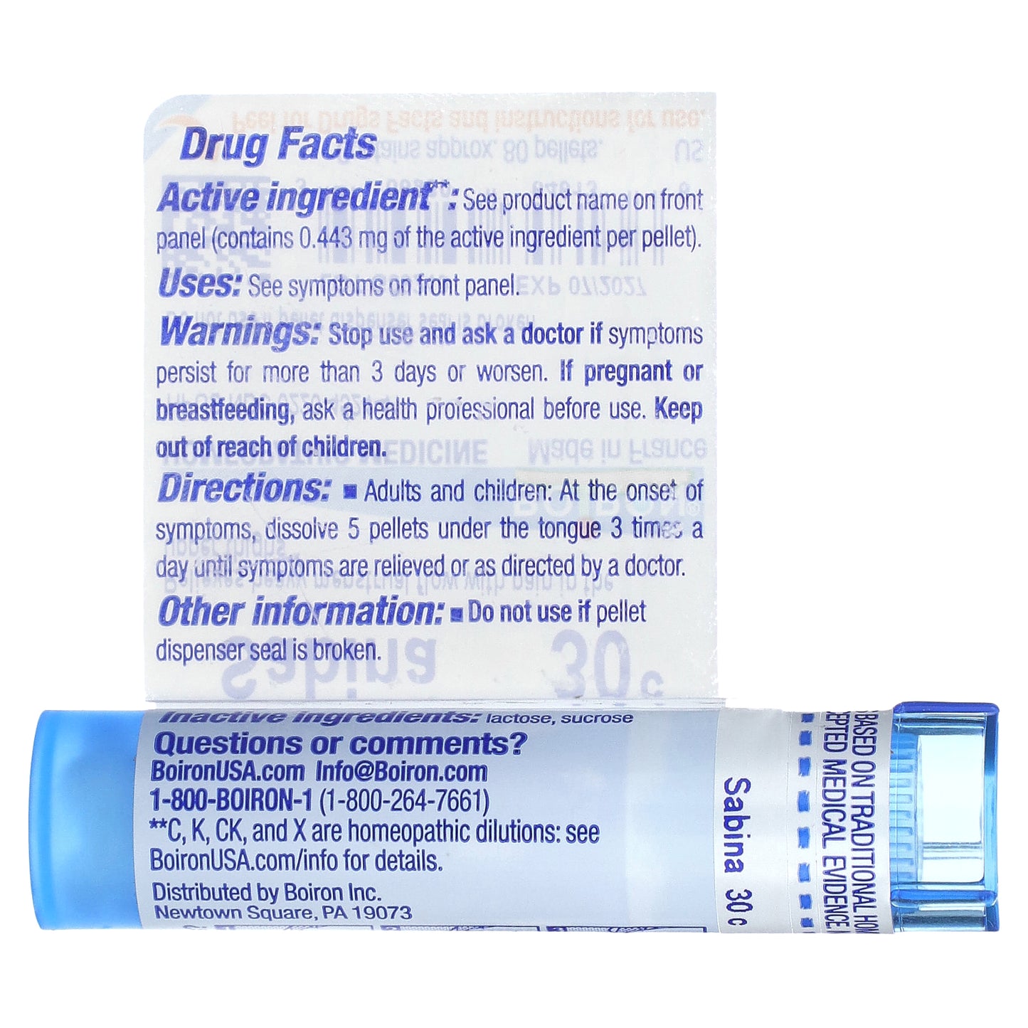 Boiron, Sabina, 30C, Menstrual Pain Relief, Approx 80 Pellets