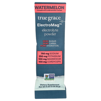 True Grace, ElectroMag™, Electrolyte Powder, Watermelon, 16 Stick Packs, 0.22 oz (6.32 g) Each