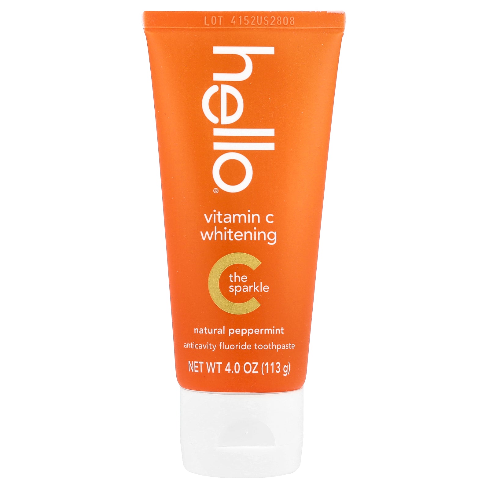 Hello, Vitamin C Whitening, Anticavity Fluoride Toothpaste, Natural Peppermint, 4 oz (113 g)