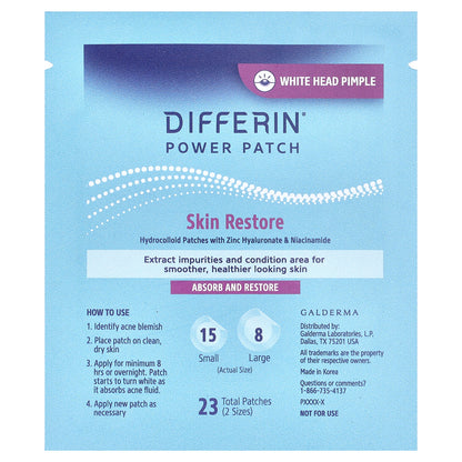 Differin, Power Patch, Skin Restore , 23 Clear Patches