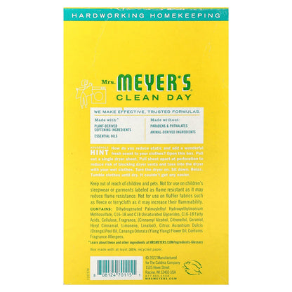 Mrs. Meyers Clean Day, Dryer Sheets, Honeysuckle, 80 Sheets