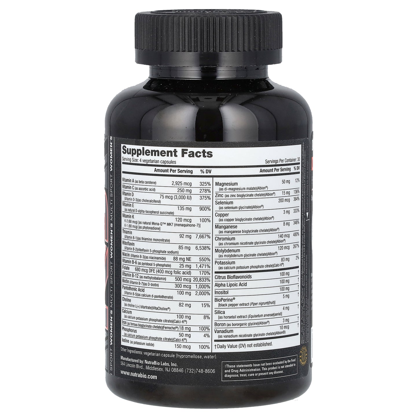 NutraBio, MultiSport Women's Daily, 120 Capsules