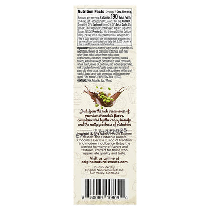 Original Natural Sweets, Dubai Milk Chocolate Bar, 3.2 oz (91 g)