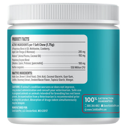 Solid Gold, Grass Guardian™, Grass Burn Supplement, For Dogs, Smoked Bacon, 120 Soft Chews, 7.6 oz (216 g)