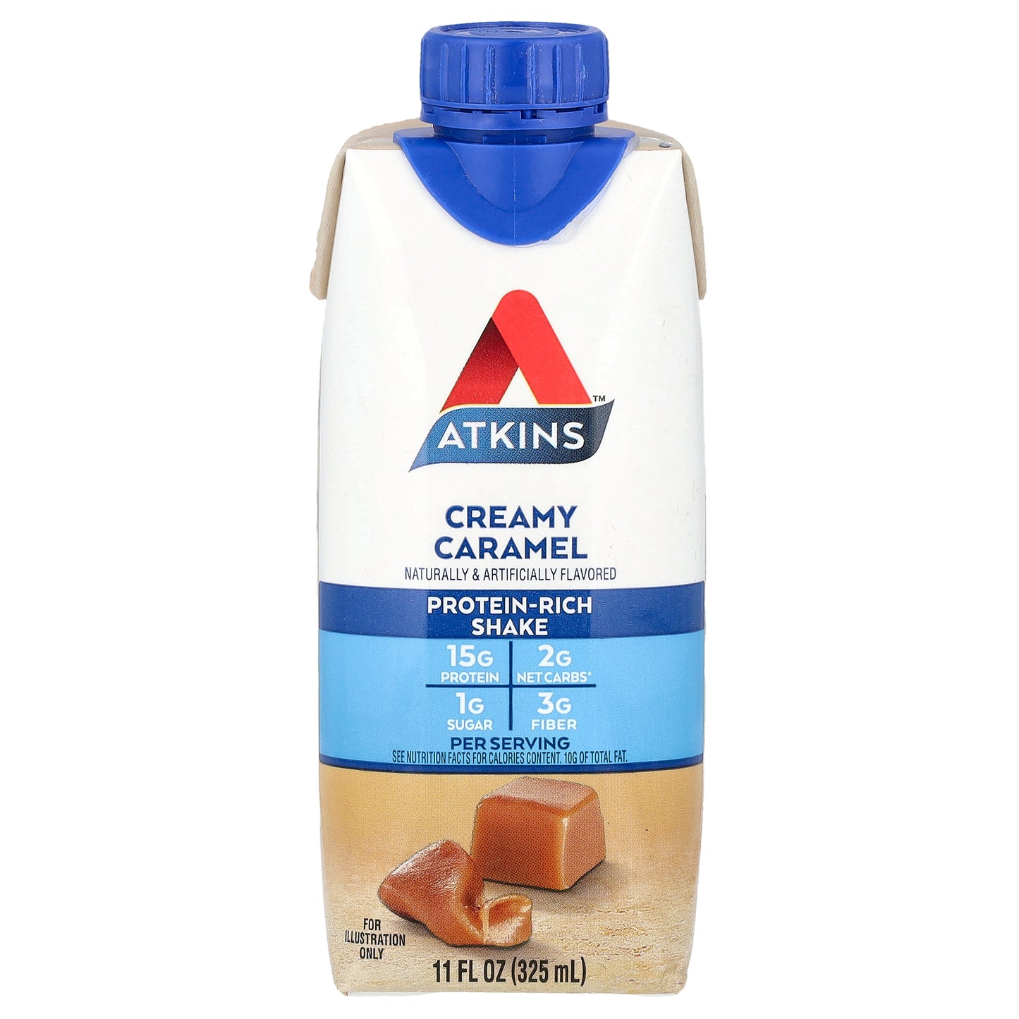 Atkins, Protein-Rich Shake, Creamy Caramel, 4 Shakes, 11 fl oz (325 ml) Each